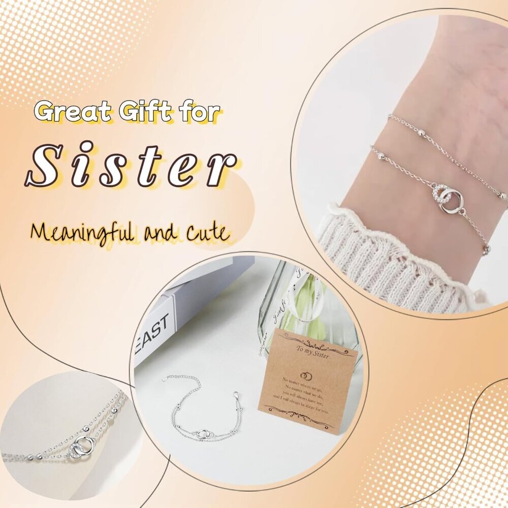 Sterling Silver Interlocking Circles Bracelet Dai… - image 5